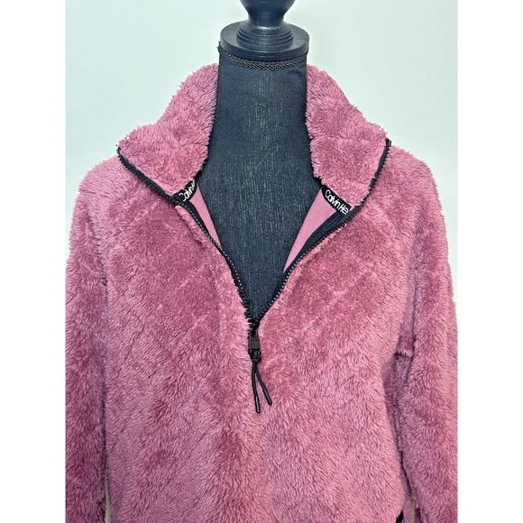 Calvin Klein Performance Fleece Fall‎ Pullover Quarter Zip Pullover Burgundy - Picture 4 of 16